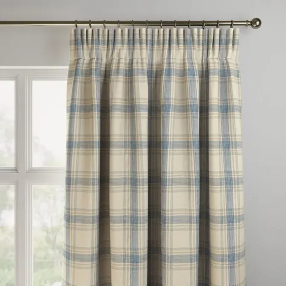 Made to Measure Curtains - Duck Egg, Checked