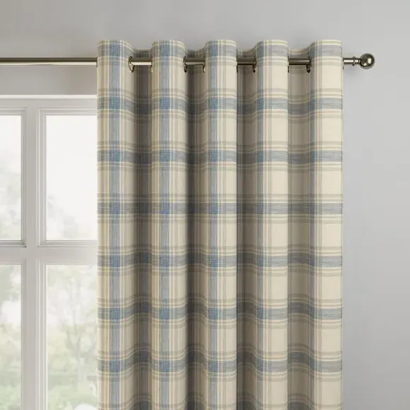 Made to Measure Curtains - Duck Egg, Checked