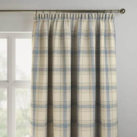 Made to Measure Curtains - Duck Egg, Checked