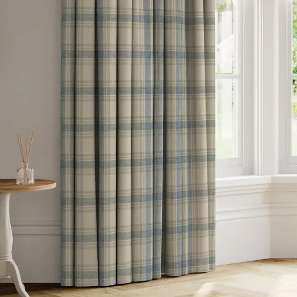 Made to Measure Curtains - Duck Egg, Checked image
