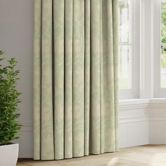 Made to Measure Curtains - Duck Egg, Floral image