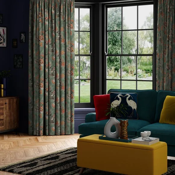 Made to Measure Curtains - Fern Green, Velvet