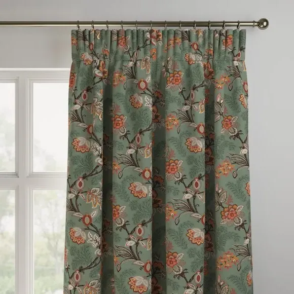 Made to Measure Curtains - Fern Green, Velvet