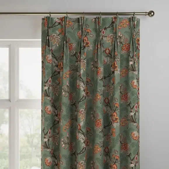 Made to Measure Curtains - Fern Green, Velvet