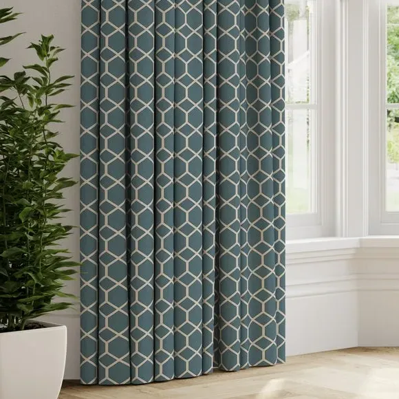 Made to Measure Curtains Fire Retardant - Peacock