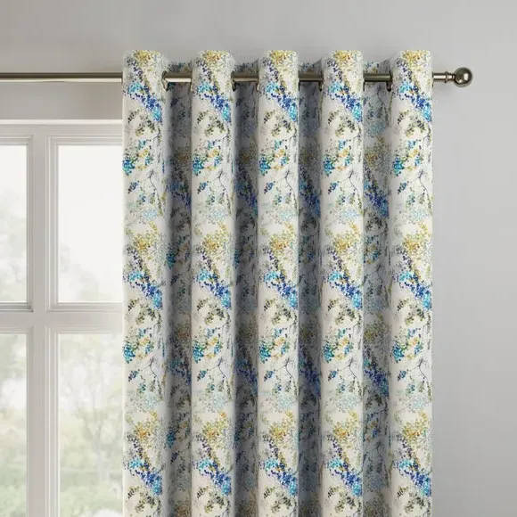 Made to Measure Curtains Floral - Navy
