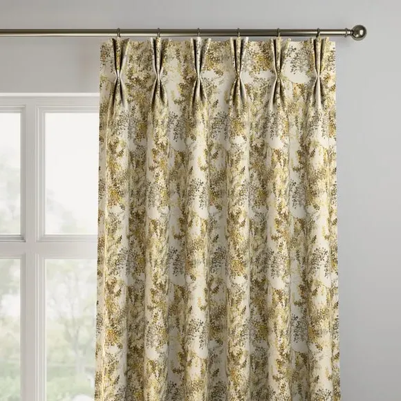 Made to Measure Curtains Floral - Ochre