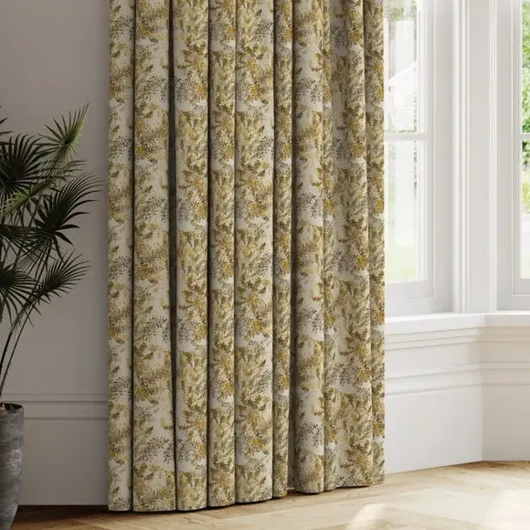 Made to Measure Curtains Floral - Ochre