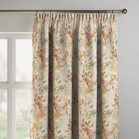 Made to Measure Curtains Floral - Orange