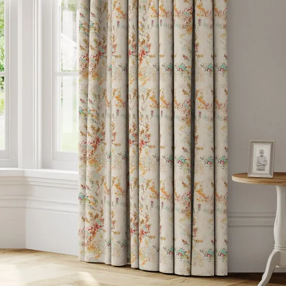Made to Measure Curtains Floral - Orange