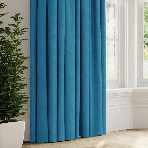 Made to Measure Curtains - French Blue, Velvet