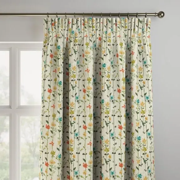 Made to Measure Curtains - Green, Cotton