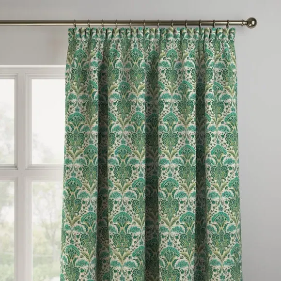 Made to Measure Curtains - Green, Cotton