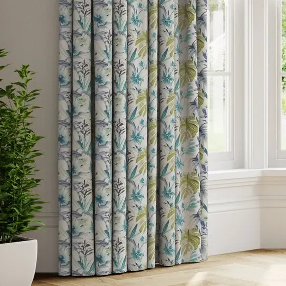 Made to Measure Curtains - Green, Floral image