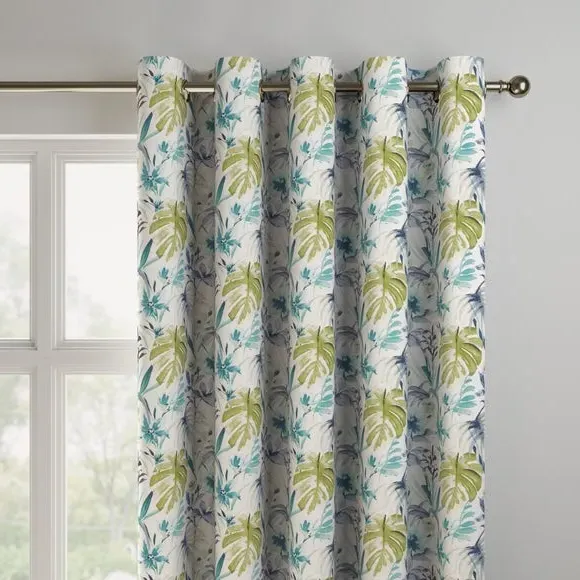 Made to Measure Curtains - Green, Floral