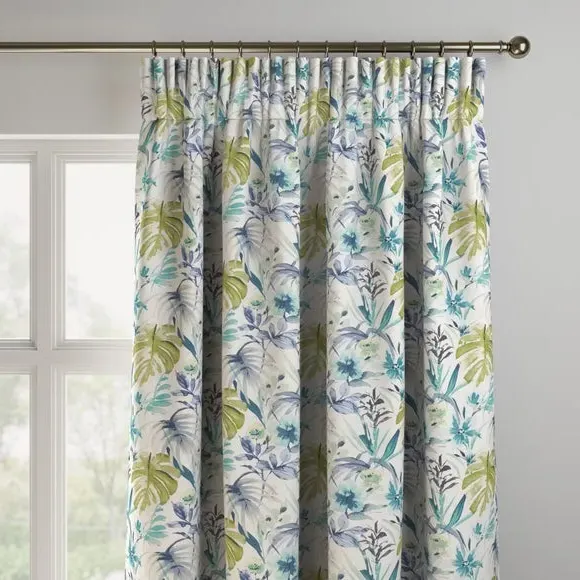 Made to Measure Curtains - Green, Floral