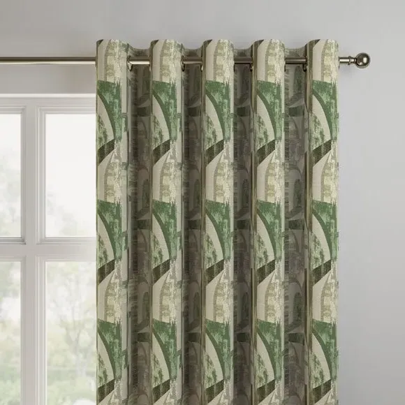 Made to Measure Curtains - Green, Jacquard