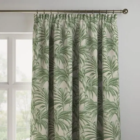 Made to Measure Curtains - Green, Jacquard
