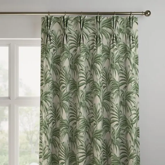 Made to Measure Curtains - Green, Jacquard