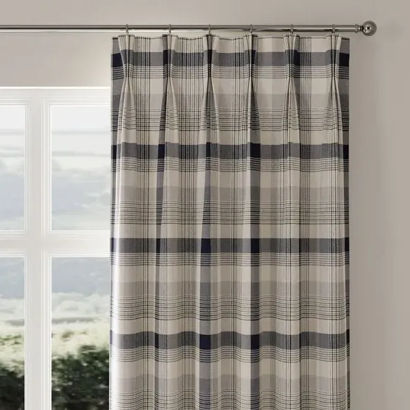 Made to Measure Curtains - Indigo, Checked