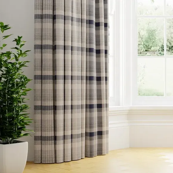 Made to Measure Curtains - Indigo, Checked