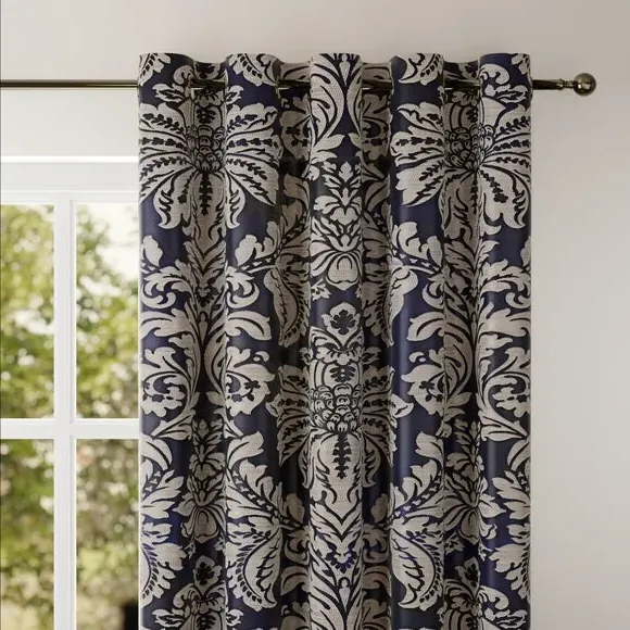 Made to Measure Curtains - Ink, Satin