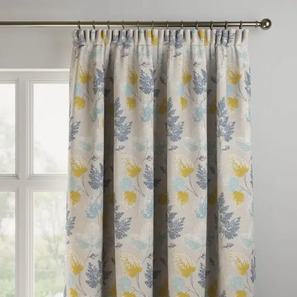 Made to Measure Curtains Leaf Pattern - Indigo