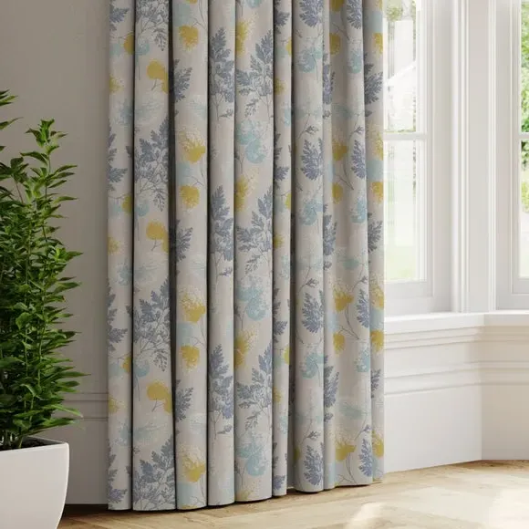 Made to Measure Curtains Leaf Pattern - Indigo image
