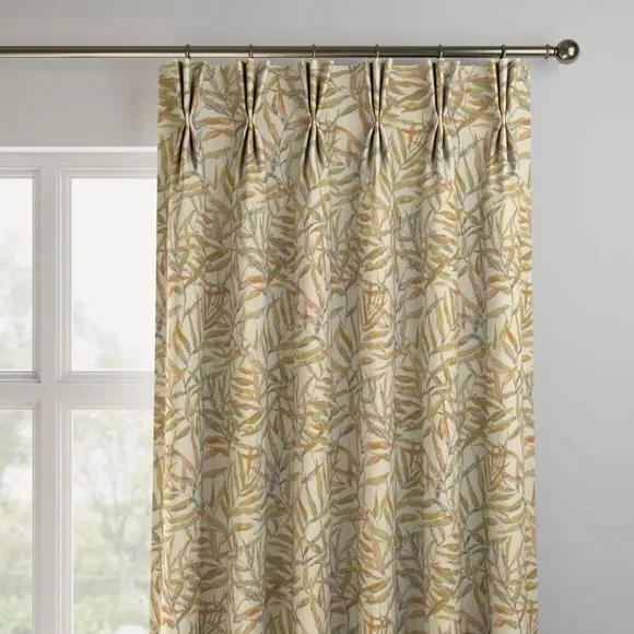 Made to Measure Curtains Leaf Print - Apricot