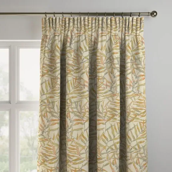 Made to Measure Curtains Leaf Print - Apricot