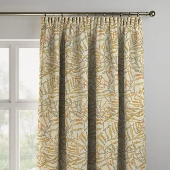 Made to Measure Curtains Leaf Print - Apricot