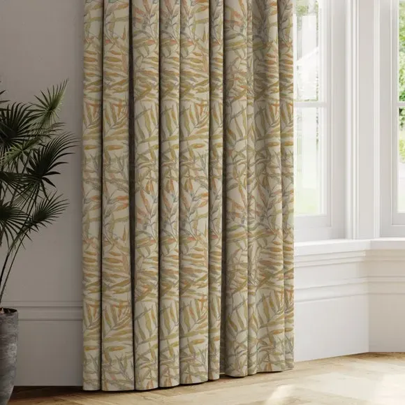 Made to Measure Curtains Leaf Print - Apricot image