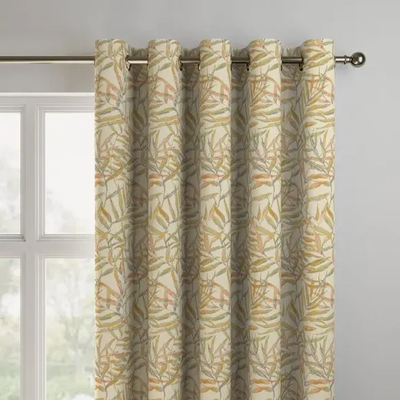 Made to Measure Curtains Leaf Print - Apricot