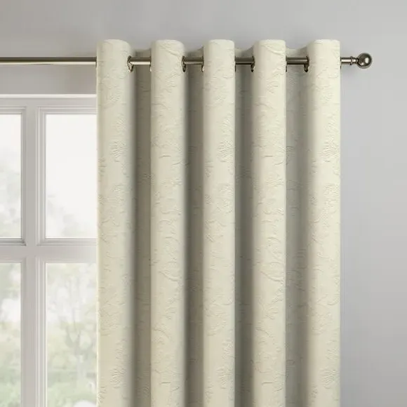 Made to Measure Curtains Leaf Trail - Ivory, Cotton