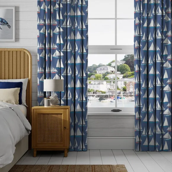 Made to Measure Curtains - Navy, Cotton
