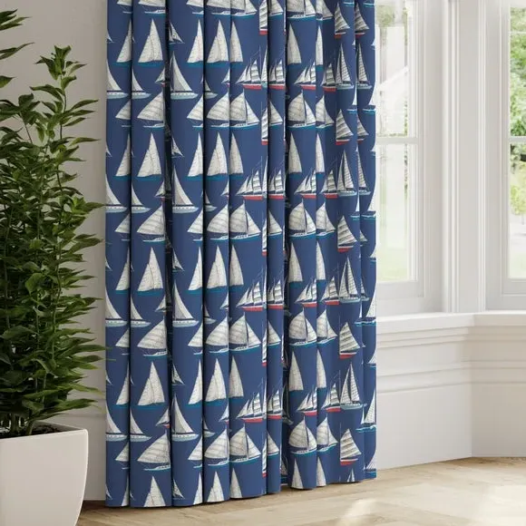 Made to Measure Curtains - Navy, Cotton