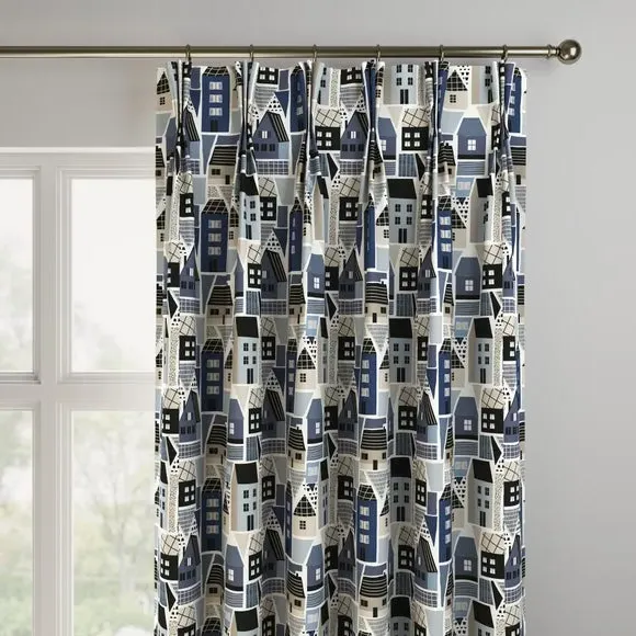 Made to Measure Curtains - Navy, Cotton