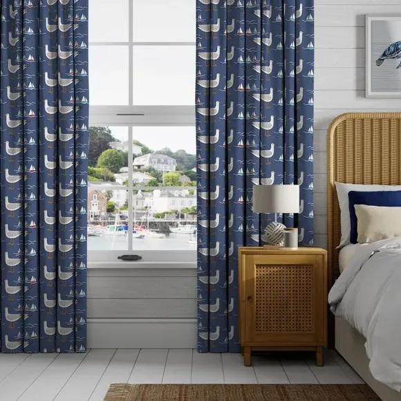 Made to Measure Curtains - Navy, Cotton