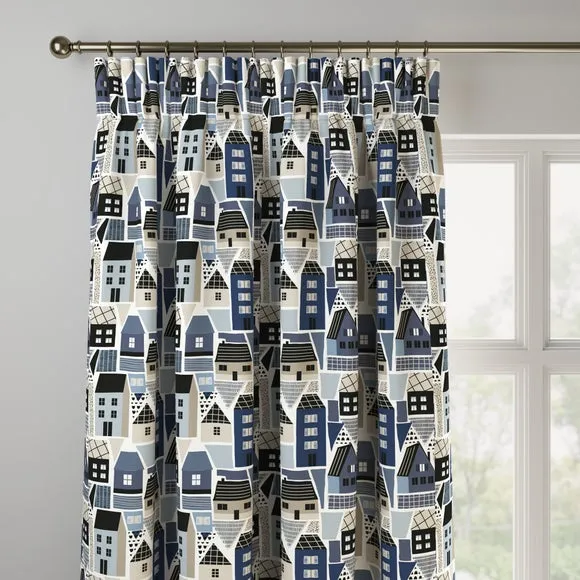 Made to Measure Curtains - Navy, Cotton