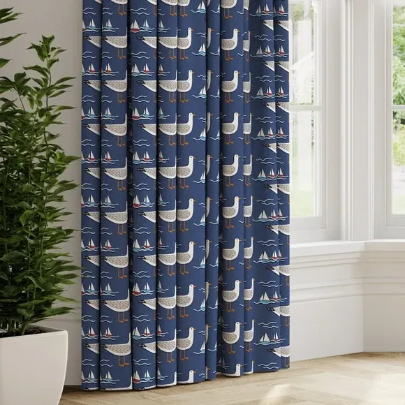 Made to Measure Curtains - Navy, Cotton