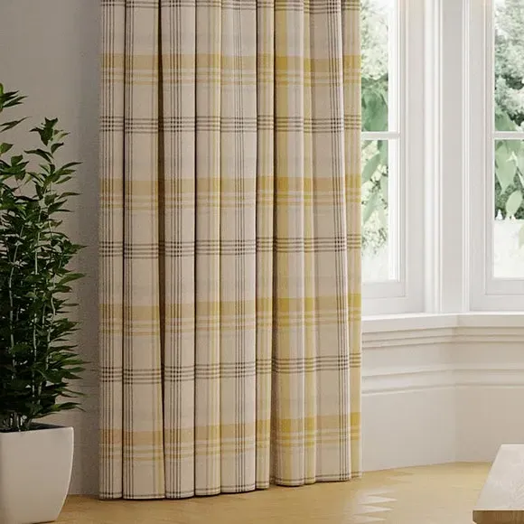 Made to Measure Curtains - Ochre, Check Pattern image