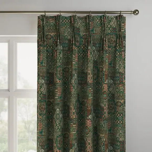 Made to Measure Curtains Patchwork - Jade, Polyester