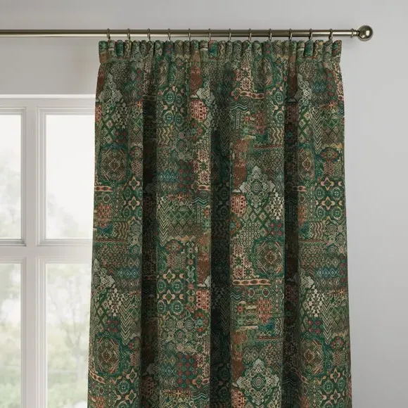 Made to Measure Curtains Patchwork - Jade, Polyester