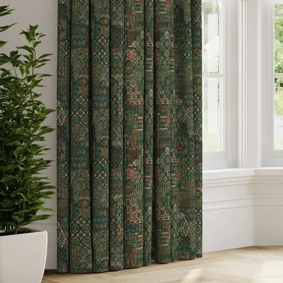 Made to Measure Curtains Patchwork - Jade, Polyester image