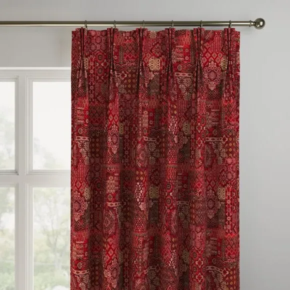 Made to Measure Curtains Patchwork - Rosso, Polyester