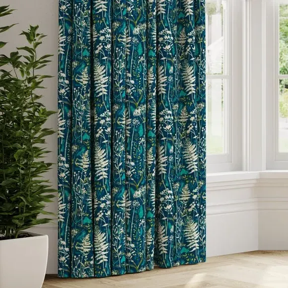 Made to Measure Curtains - Peacock, Cotton Linen