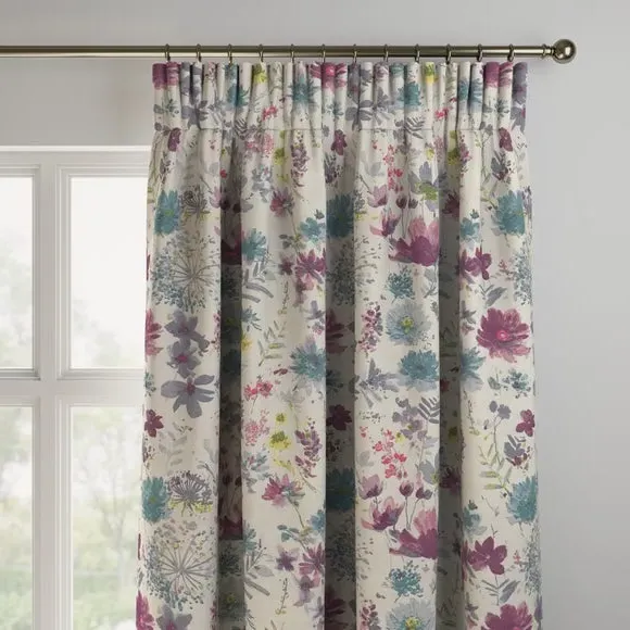 Made to Measure Curtains - Pink, Floral Print