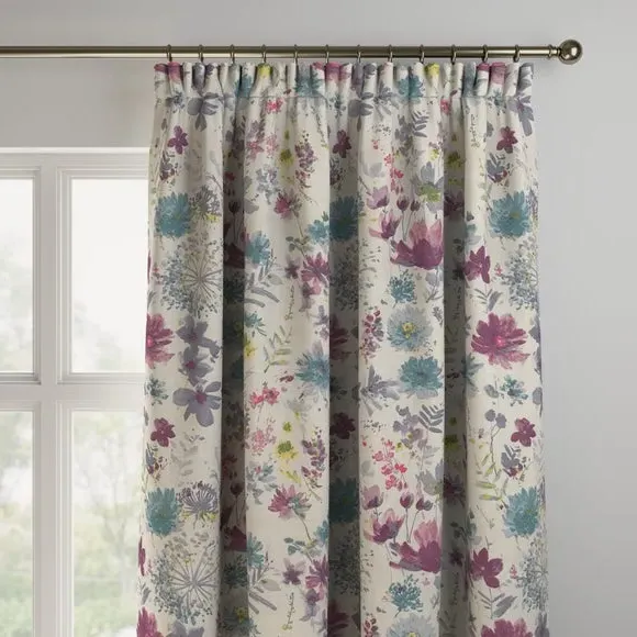 Made to Measure Curtains - Pink, Floral Print