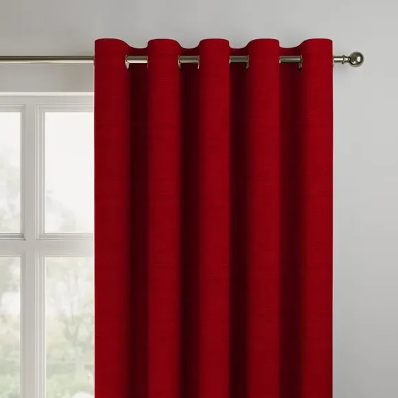 Made to Measure Curtains - Red, Chenille