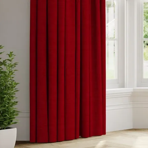 Made to Measure Curtains - Red, Chenille